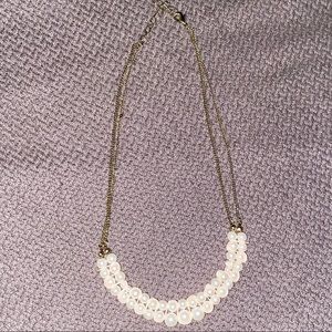 Faux Pearl & Gold Necklace